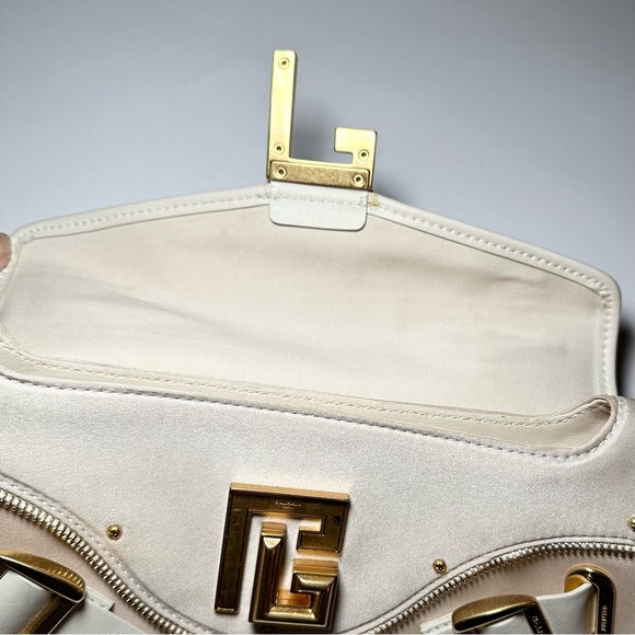 Balmain Bag / Purse Blaze Box Satin & Leather pouch Top Handle - Picture 12 of 15